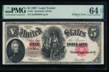 1907 $5 Legal Tender Note PMG 64EPQ