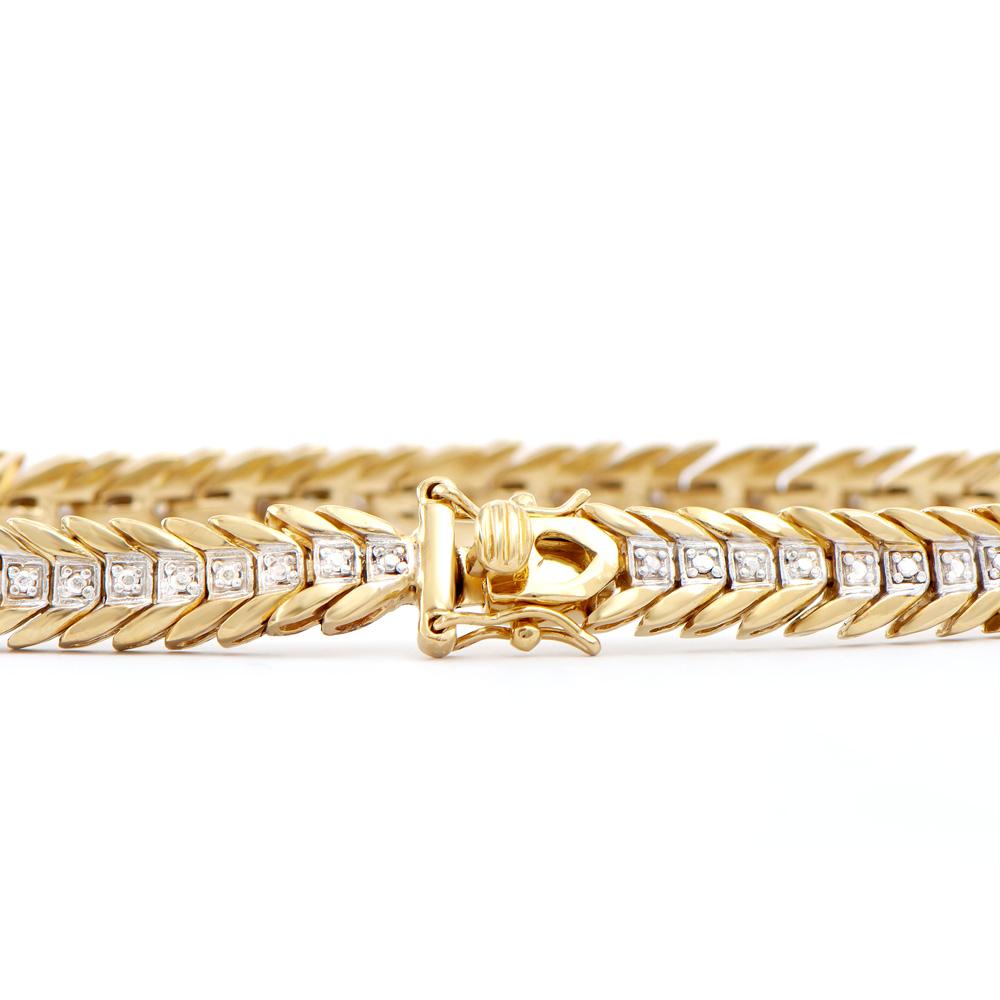 Plated 18KT Yellow Gold Diamond Bracelet