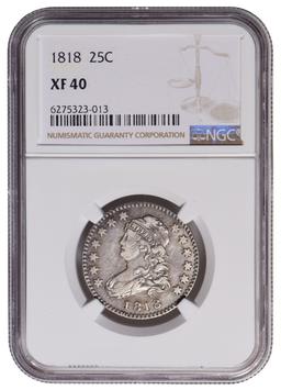 1818 Capped Bust Quarter NGC XF40