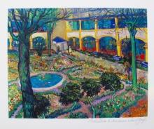 Courtyard of the Hospital at Arles by Van Goh Estate Signed Giclee