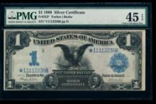 1899 $1 STAR Black Eagle Silver Certificate PMG 45EPQ