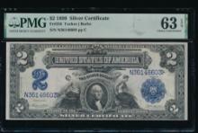 1899 $2 Mini Porthole Silver Certificate PMG 63EPQ
