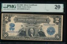 1899 $2 Mini Porthole Silver Certificate PMG 20
