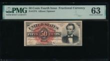 50 Cent Fourth Issue Fractional PMG 63