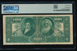 1896 $2 Educational Silver Certificate PMG 25