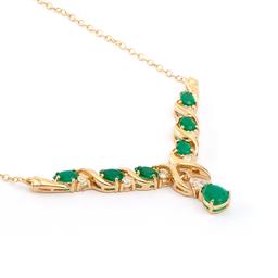 Plated 18KT Yellow Gold 2.90ctw Green Agate and White Topaz Pendant with Chain