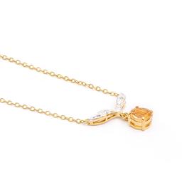 Plated 18KT Yellow Gold 1.04cts Citrine and Diamond Necklace