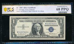 1957 $1 Silver Certificate PCGS 68PPQ