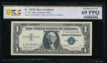 1957B $1 Silver Certificate PCGS 69PPQ