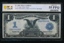 1899 $1 Black Eagle Silver Certificate PMG 55PPQ