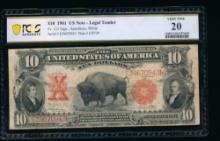 1901 $10 Bison Legal Tender Note PCGS 20