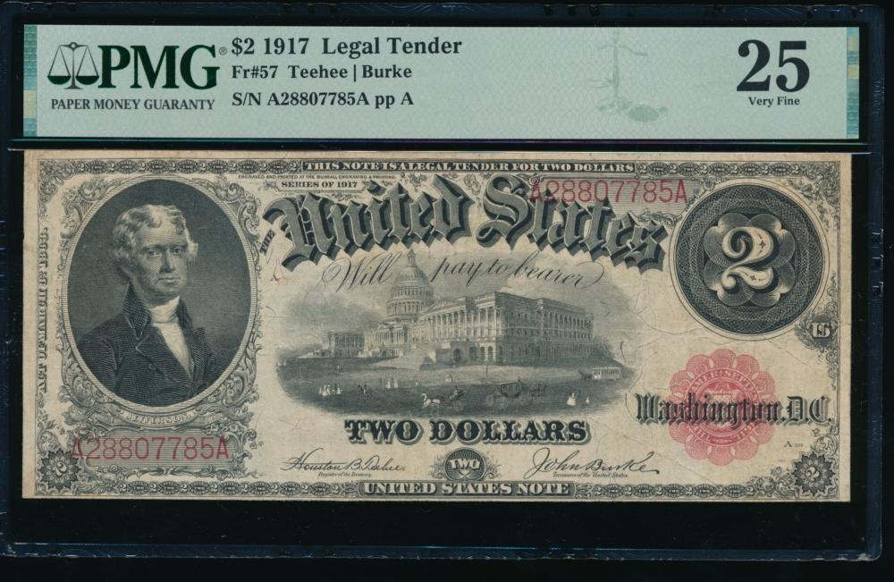 1917 $2 Legal Tender Note PMG 25