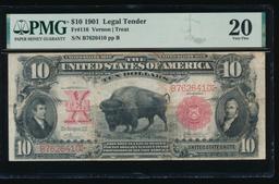 1901 $10 Bison Legal Tender Note PMG 20