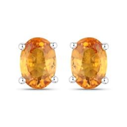 14KT White Gold 1.10ctw Orange Sapphire Earrings