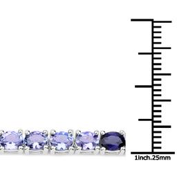 Plated Rhodium 12.04ctw Multi Color Gemstone Bracelet