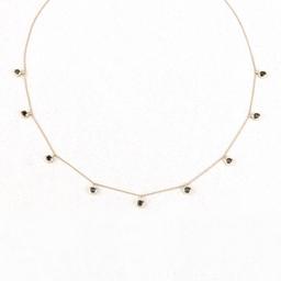 10KT Yellow Gold 1.08ctw Blue Sapphire Necklace
