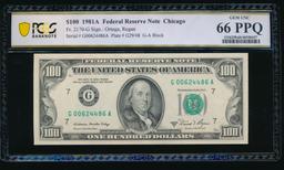 1981A $100 Chicago FRN PCGS 66PPQ