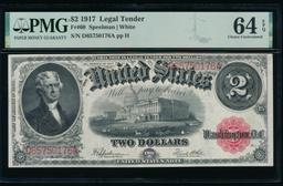 1917 $2 Legal Tender Note PMG 64EPQ