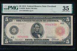 1914 $5 Cleveland FRN PMG 35