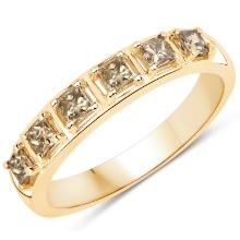 14KT Yellow Gold 0.49ctw Champagne Diamond Ring