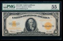 1922 $10 Gold Certificate PMG 55