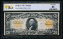 1922 $20 Gold Certificate PCGS 25