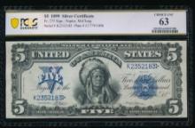 1899 $5 Chief Silver Certificate PCGS 63
