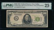 1934 $500 Dallas FRN PMG 25