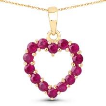 10KT Yellow Gold 0.43ctw Ruby  Pendant