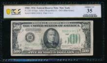 1934 $500 New York FRN PCGS 35