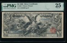 1896 $5 Educational Silver Certificate PMG 25