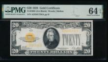 1928 $20 Gold Certificate PMG 64EPQ