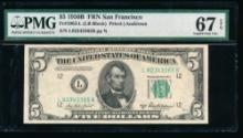 1950B $5 San Francisco FRN PMG 67EPQ