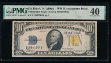 1934A $10 N Africa Silver Certificate PMG 40