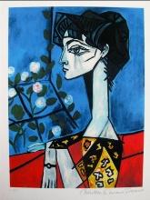 Pablo Picasso Jacqueline Roque With Flowers Giclee