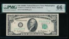 1950B $10 Philadelphia FRN PMG 66EPQ