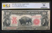 1901 $10 Bison Legal Tender Note PCGS 30