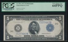 1914 $5 Philadelphia FRN PCGS 64PPQ