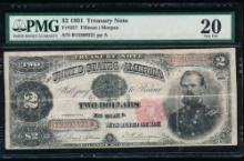 1891 $2 Treasury Note PMG 20