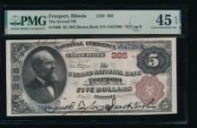 1882 $5 Freeport IL National PMG 45EPQ