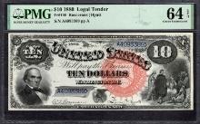 1880 $10 Jackass Legal Tender Note PMG 64EPQ