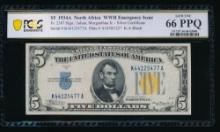 1934A $5 N Africa Silver Certificate PCGS 66PPQ