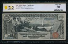 1896 $1 Educational Silver Certificate PCGS 30