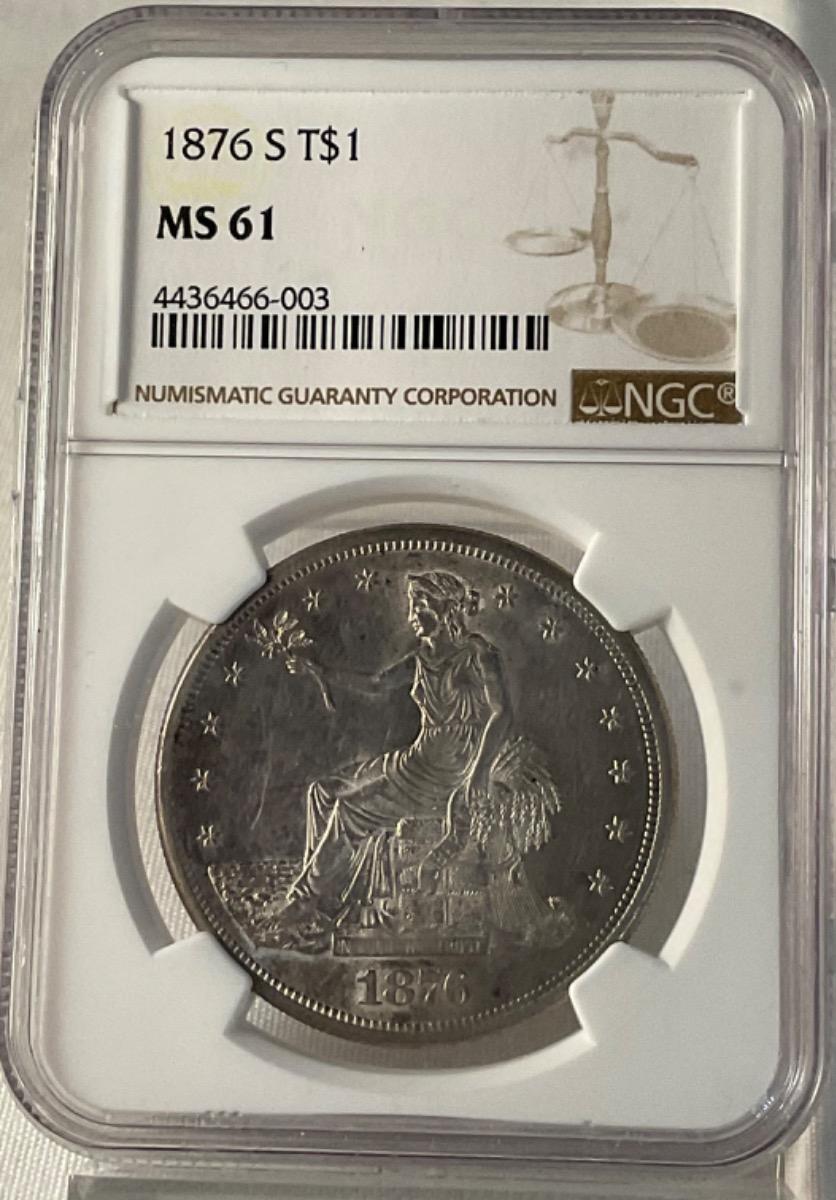 1876-S $1 Trade Dollar NGC MS61