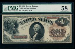 1880 $1 Legal Tender Note PMG 58