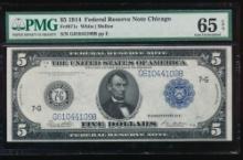 1914 $5 Chicago FRN PMG 65EPQ