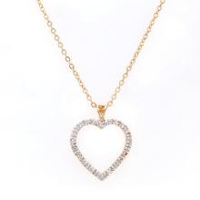 Plated 18KT Yellow Gold 0.22ctw Diamond Heart Pendant with Chain