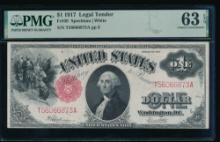 1917 $1 Legal Tender Note PMG 63EPQ
