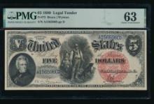 1880 $5 Legal Tender Note PMG 63