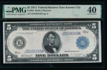 1914 $5 Kansas City FRN PMG 40